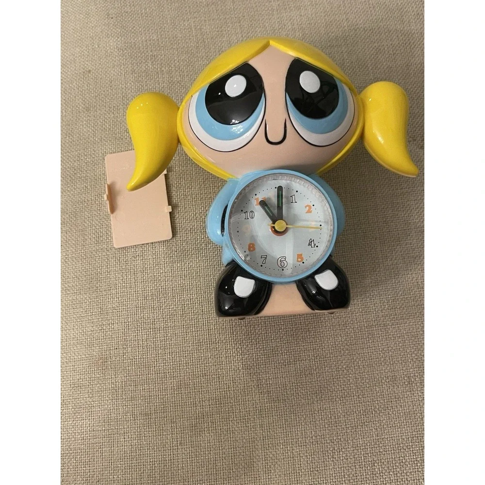 NIB‎ NEW Vintage Pink Powerpuff Girls Bubbles Y2k Plastic Alarm Clock
